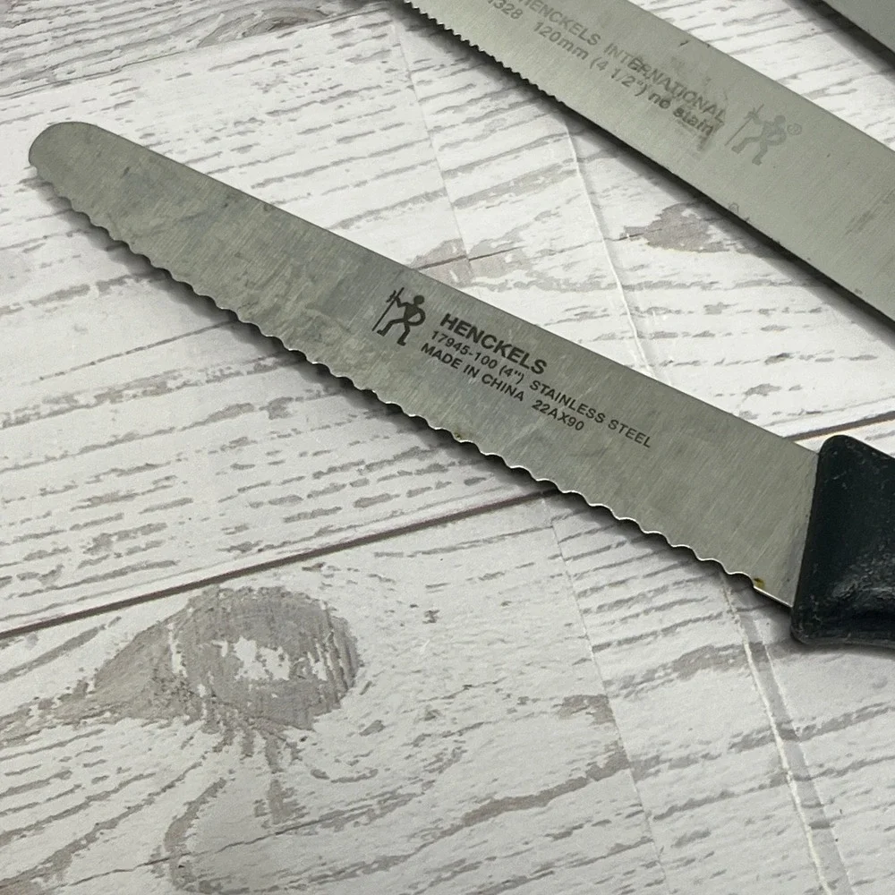 JA Henckels International German Stainless Steel Kitchen Knife Set 5 Piece Black
